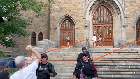 ANTIFA HECKLES PEOPLE ATTENDING SEAN FEUCHT CHURCH SERVICE