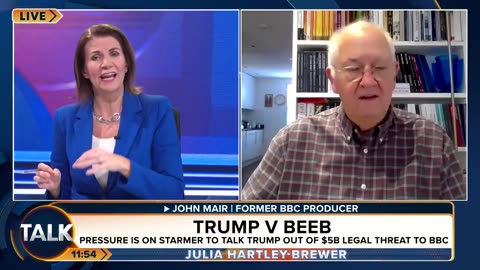 Julia and former BBC Producer John Mair clash over Donald Trump's right to sue the BBC.