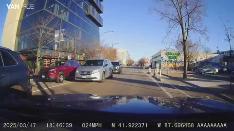 Electric Scooter Swerves Into Traffic