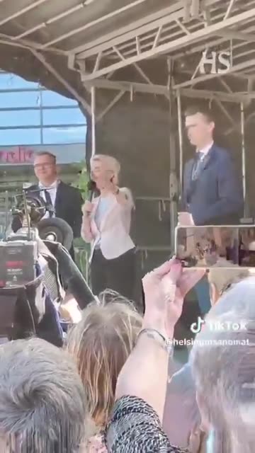 ursula van der LYING, the current german dictator of the eu, speaks about protesters