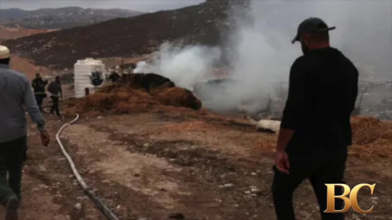 Israelis set fire to Palestinian warehouse and land as West Bank attacks surge