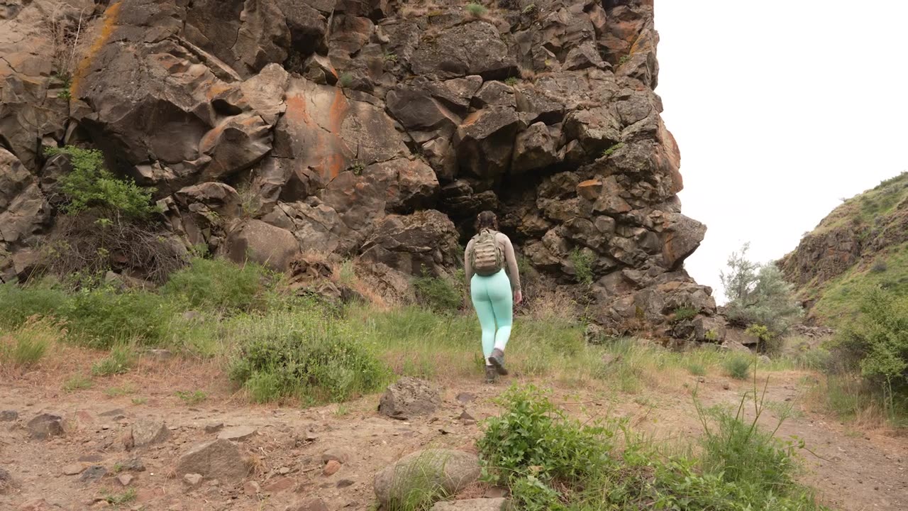 Exploring a beautiful waterfall