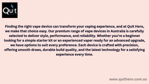 Vape Devices Australia – Shop with Quit Hero