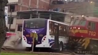 Train And Bus Meet At The Wrong Time