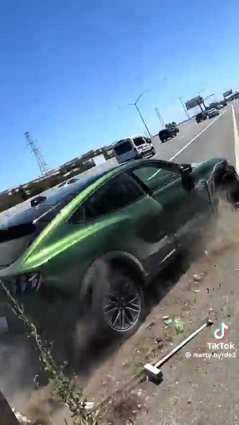 Driver seen praying as the car goes out of control before smashing into another vehicle.I