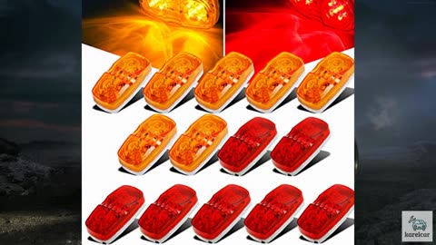 Partsam 14x Trailer RV Marker LED Light Double Bullseye 10 Diodes Clearance Ligh