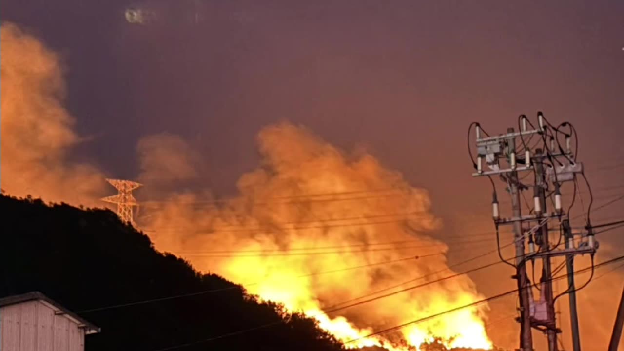 Large Forest Fire Occured In The Minami-ku Of Okayama Prefecture, Japan (03/23/25)