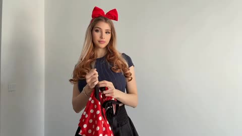 HOT GIRL Minnie Mouse vs. Student Latex Leather Try-On Fun & Edgy Fashion Comparison