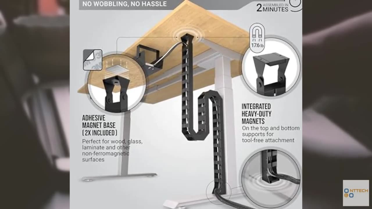 Ultimate Setup Under Desk Cable Management Vertebrae - Perfect for Sit Stand Des