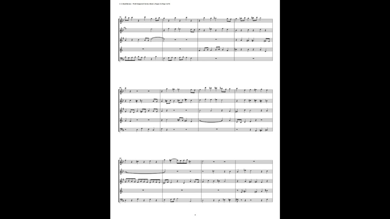 J.S. Bach - Well-Tempered Clavier: Part 2 - Fugue 22 (Woodwind Quintet)
