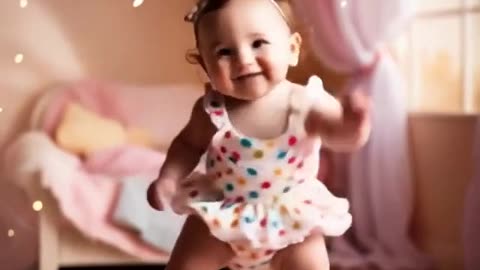 Cute baby girl dancing
