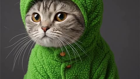 Cat Frog Meow Meow 🐈🐱🐸 #cat #frogcostume #cutecat #catshorts