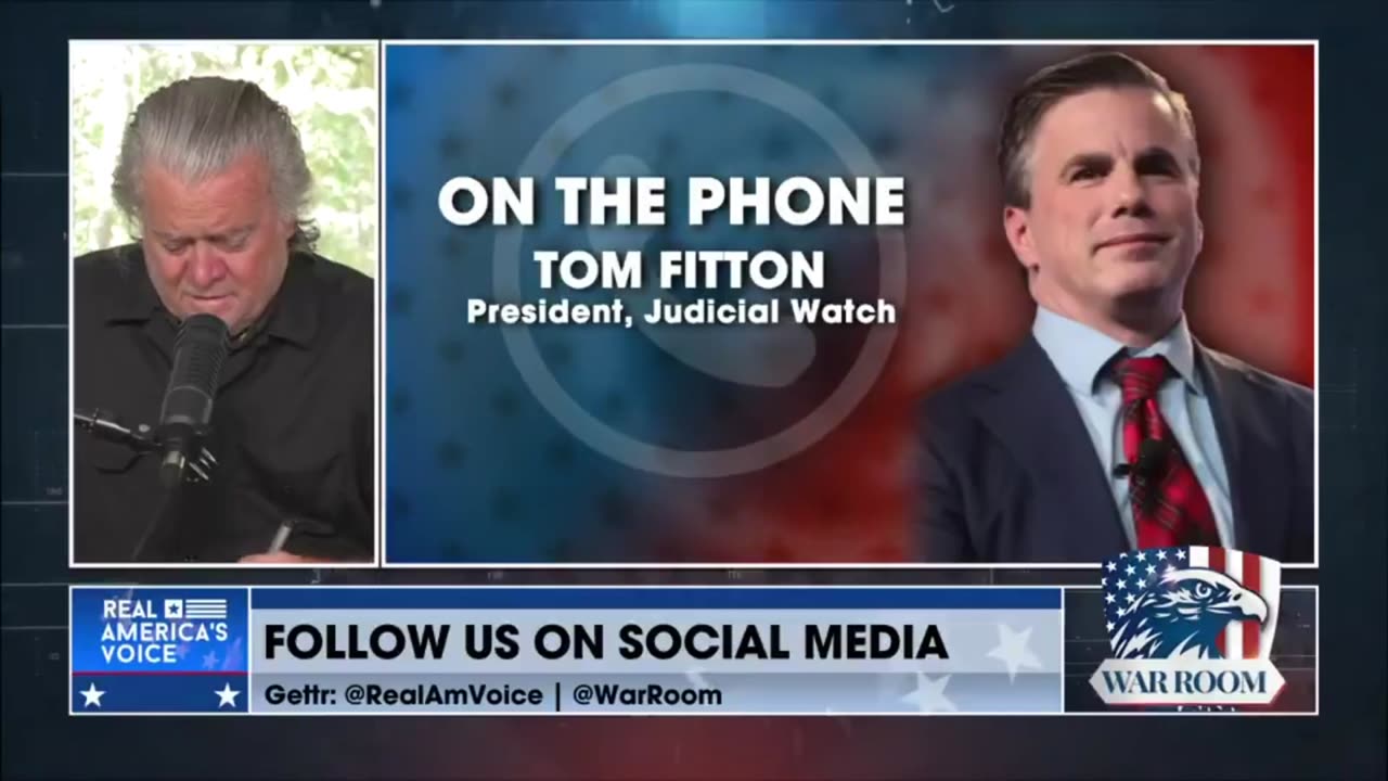 Tom Fitton tells Steve Bannon Deep State has 20 plus million fake votes....