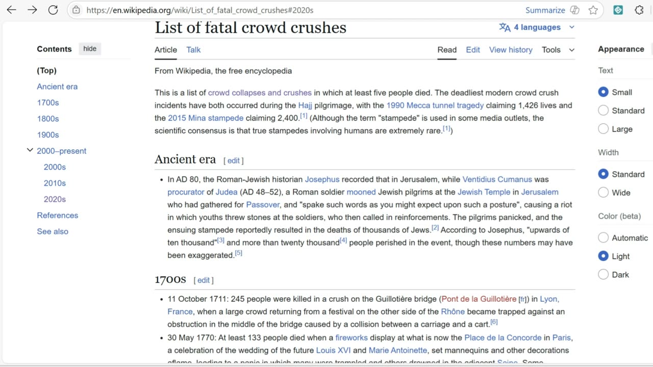 Overpopulation leads to higher fatal crowd crush