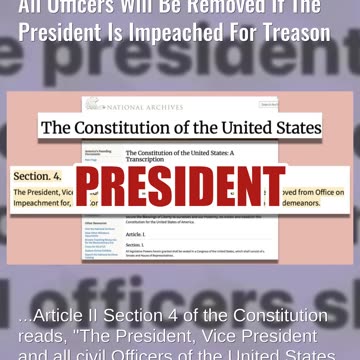 Article II Section 4 Of Constitution Does NOT Say Officers Will Be Removed If President Impeached
