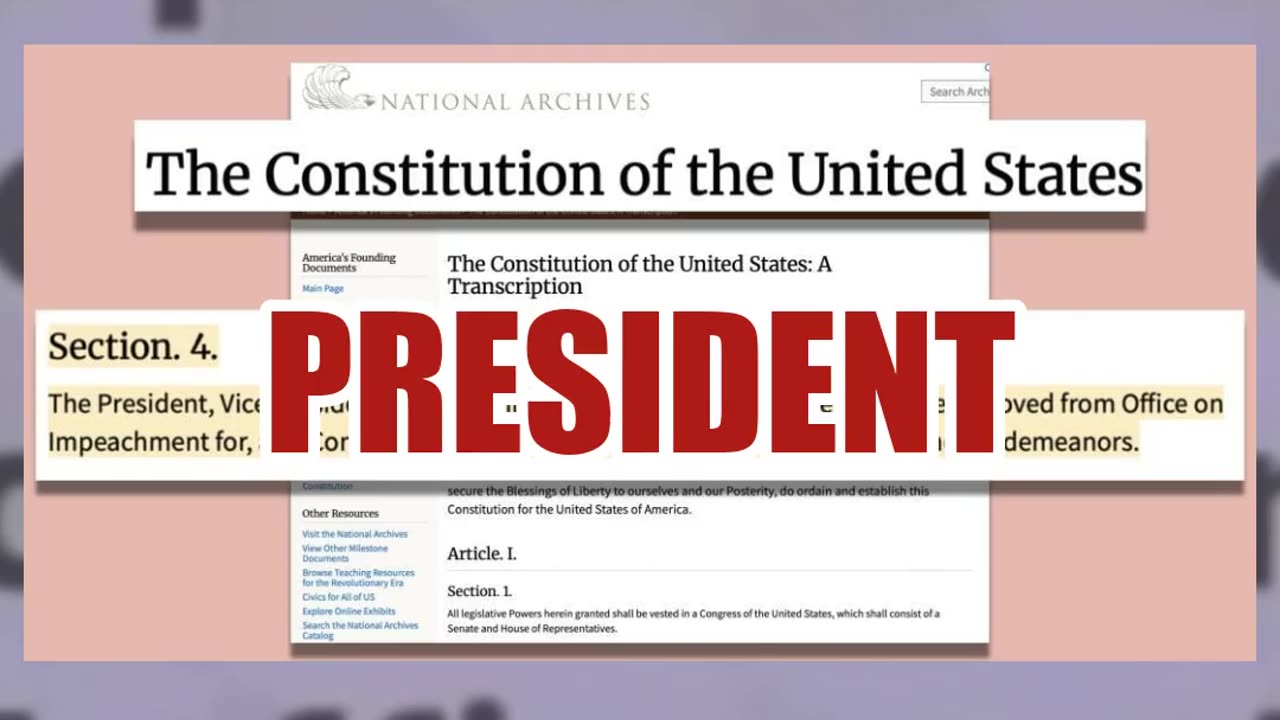 Article II Section 4 Of Constitution Does NOT Say Officers Will Be Removed If President Impeached