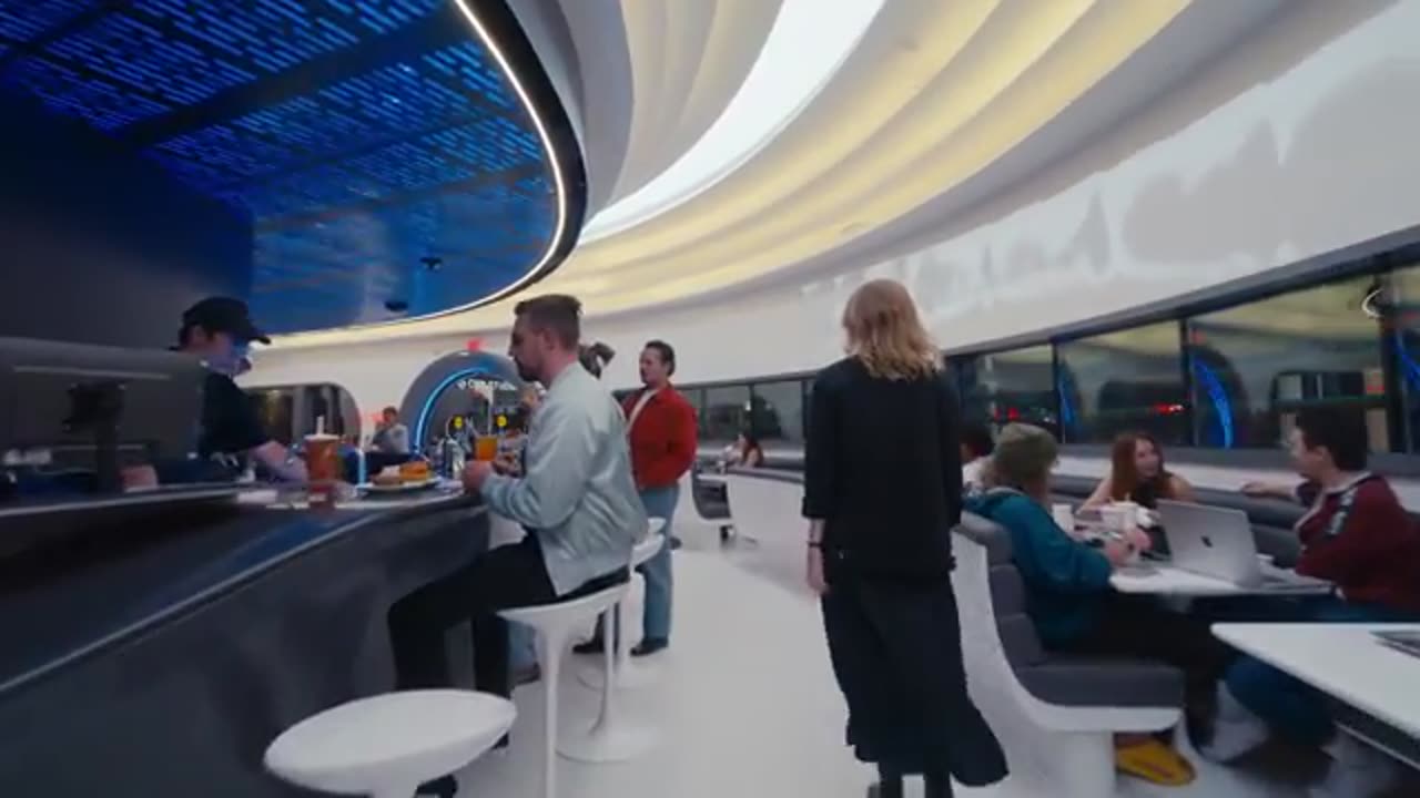 Tesla's Retro-futuristic Spaceship-themed Diner And Supercharger Drive-in