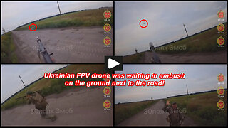 Sumy region: Russian soldiers destroying a Ukrainian FPV drone