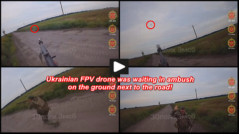 Sumy region: Russian soldiers destroying a Ukrainian FPV drone