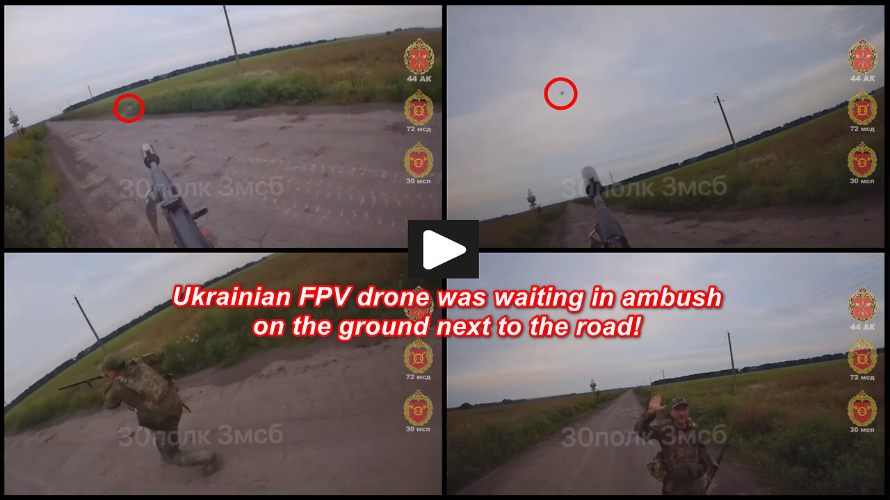 Sumy region: Russian soldiers destroying a Ukrainian FPV drone
