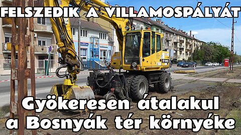 2024.04.28. Az utolsó pillanatok. A 44-es villamos 29 éve felhagyott külső szakaszának elbontása.