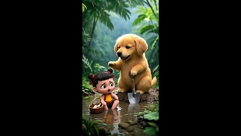 The dog found a child in the forest