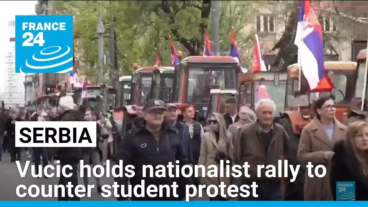 Serbian President Vucic holds nationalist rally to counter student protest