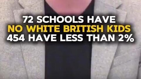 🚨 72 schools across England have no white British kids. 454 schools have less than 2%