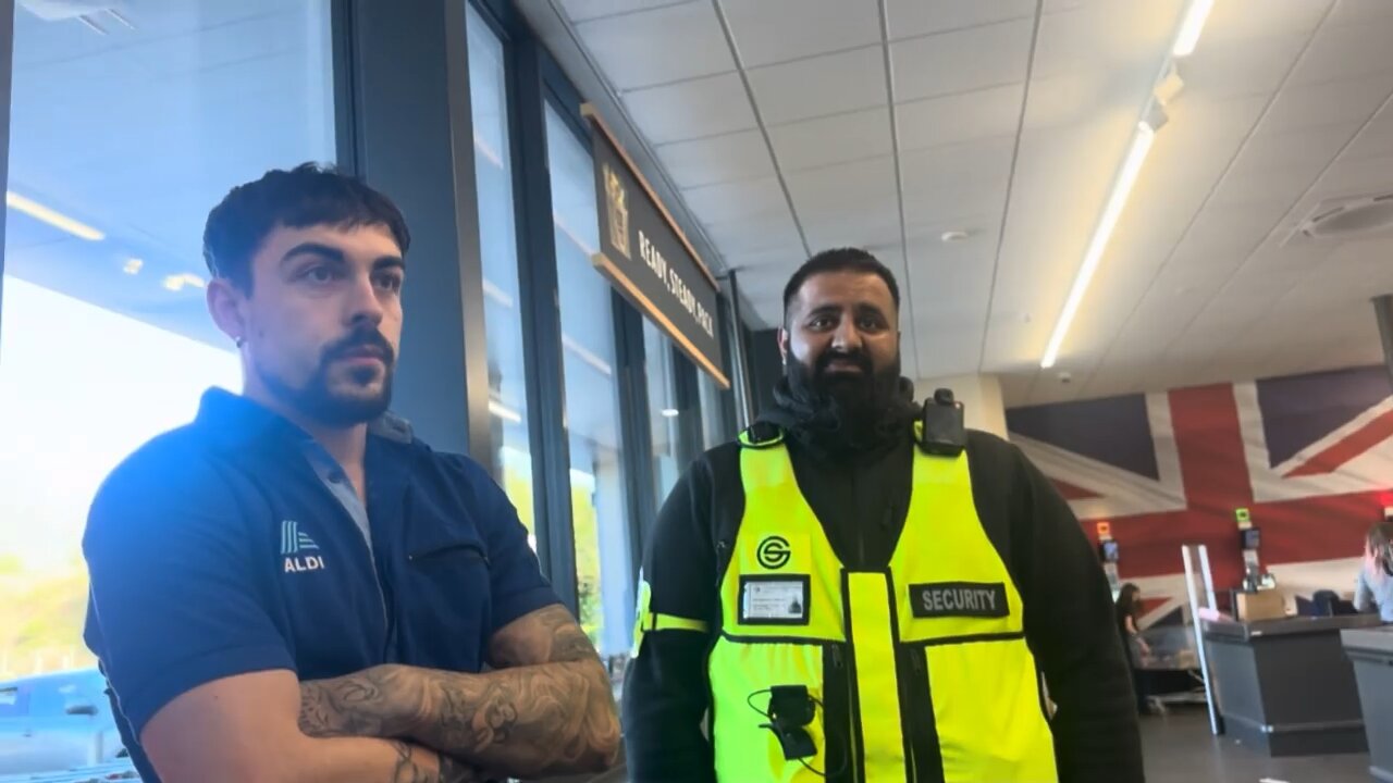 You’re going to check that cctv and apologise for accusing me of shoplifting. Aldi security clown