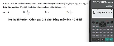 Thủ thuật Flexio: Cho a,b là hai số thực dương khác 1 thỏa mãn đồ thị của hàm số y = logax + logbx