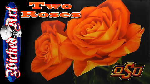 Two Roses Airbrush Painting