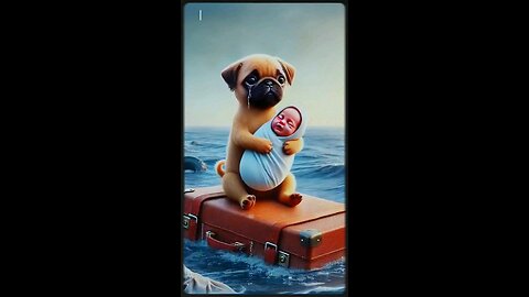 Lovely baby met a plane crash,poor pug rescued him#story #cute #cuteanimals #animals #lover #rescue