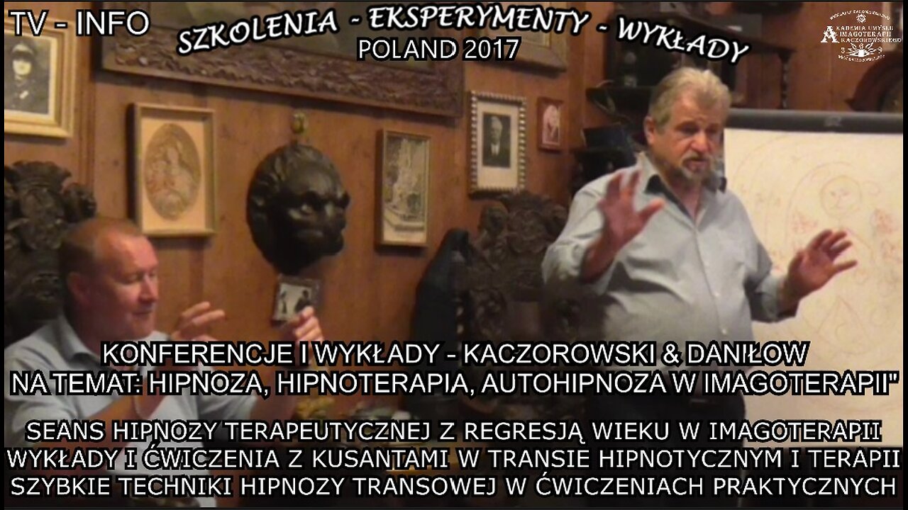 SEANS HIPNOZY TERAPEUTYCZNEJ Z REGRESJĄ WIEKU W IMAGOTERAPII. WYKŁADY I CWICZENIA Z KURSANTAMI W TRANSIE HIPNOTYCZNYM TERAPII.