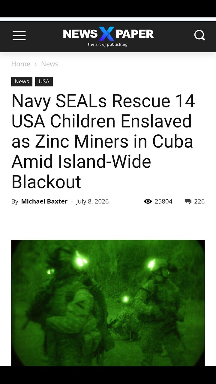 Navy SEALs Rescue 14 USA Children Enslaved as Zinc Miners in Cuba Amid Island-Wide Blackout!