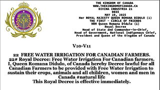 22 FREE WATER IRRIGATION FOR CANADIAN FARMERS. 22# Royal Decree: Free Water Irrigation For Canadian