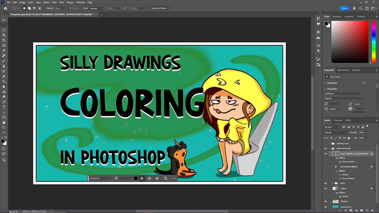Silly Drawing - COLORING - in Photoshop