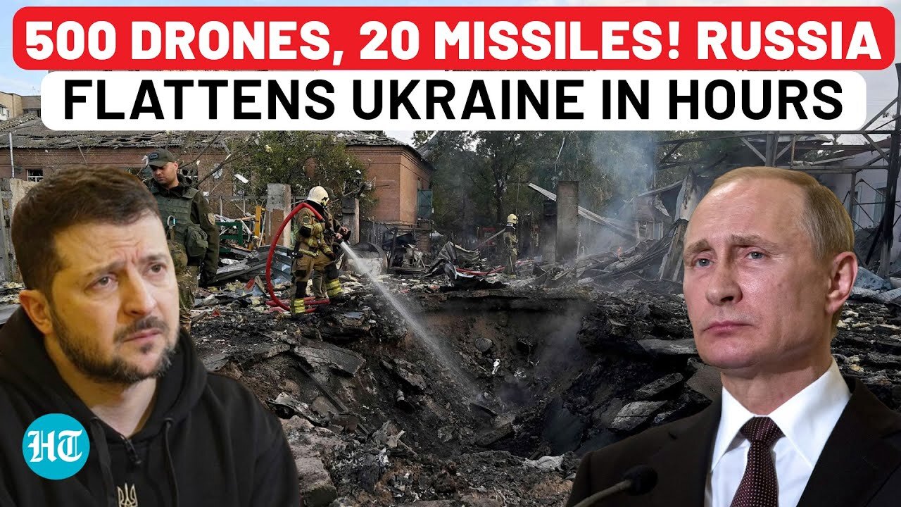 Russia’s Biggest Single-Night Revenge Assault with 500 Drones, 20 Missiles Terrorise Ukraine