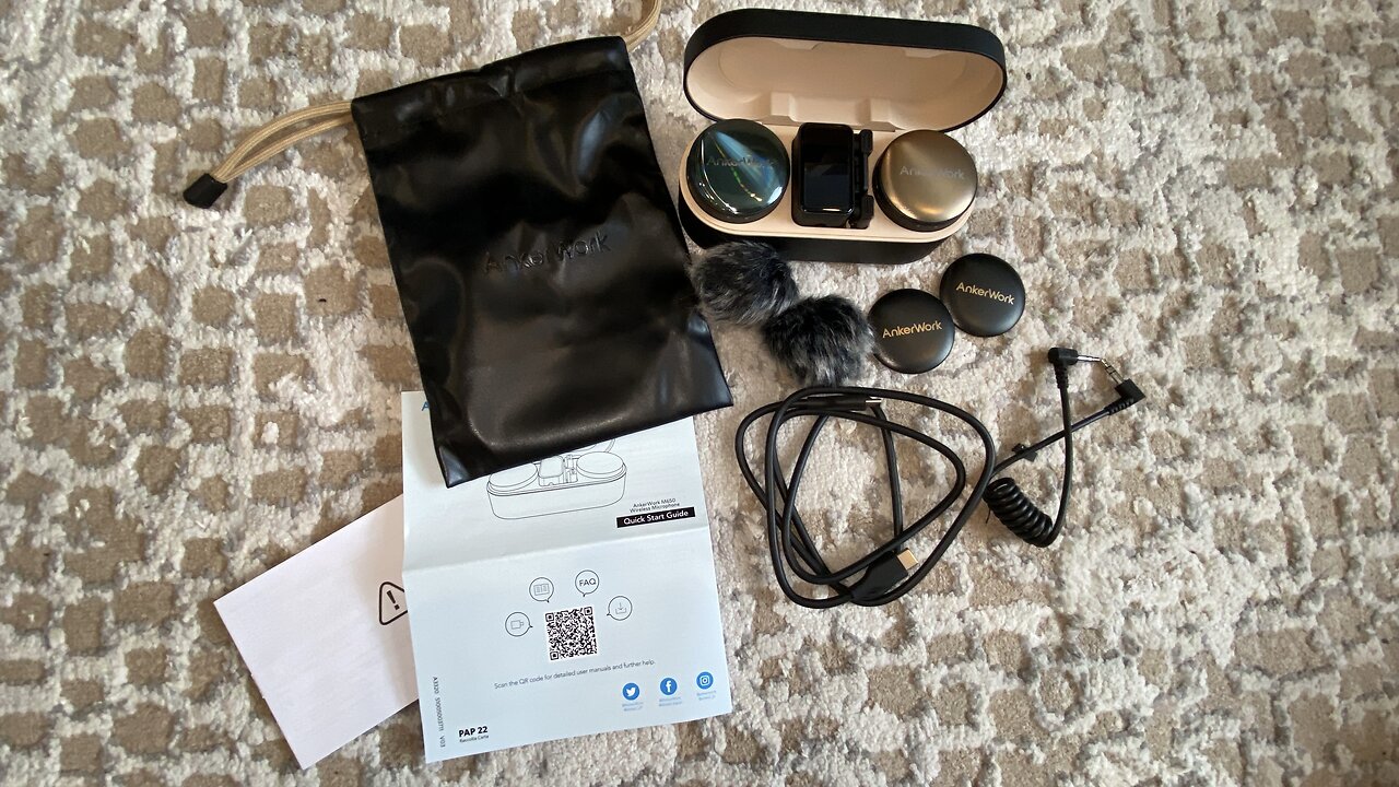 AnkerWork M650 Wireless Lavalier Microphone Anker Pro Noise Cancellation 2-Channel 200m Transmission