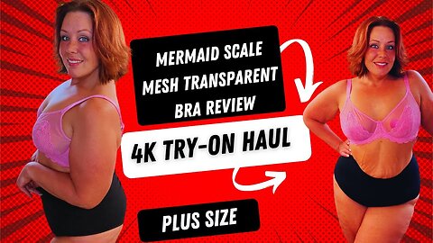Transparent 4k Mesh Lace Mermaid Scale Sheer Lace Lingerie Try-on #plusssize