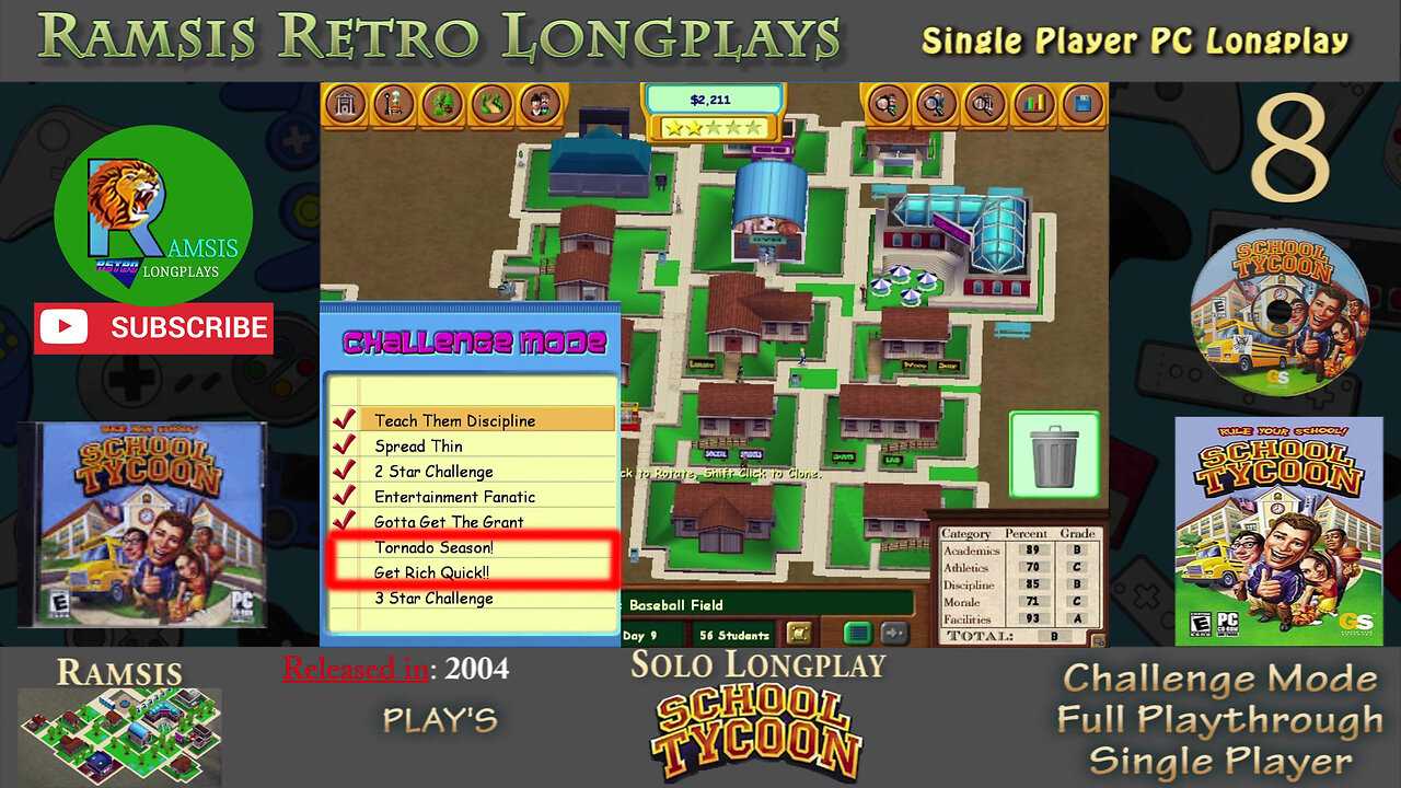 School Tycoon | PC Game | 2004 | Intermediate Level #6-7 | Challenge Mode