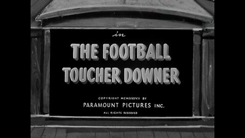 "The Football Toucher Downer" starring Popeye, Olive Oyl, Bluto, Wimpy and Swee' Pea.