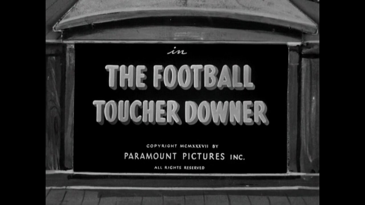 "The Football Toucher Downer" starring Popeye, Olive Oyl, Bluto, Wimpy and Swee' Pea.