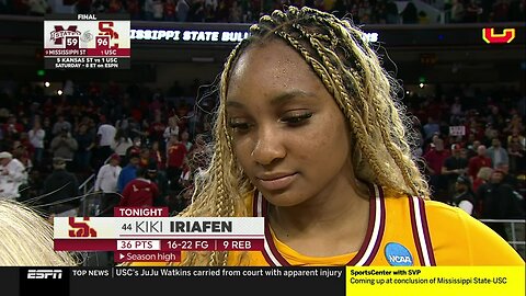 Kiki Iriafen EXPLODES in win (post game interview) | NCAA women's basketball tournament, USC Trojans