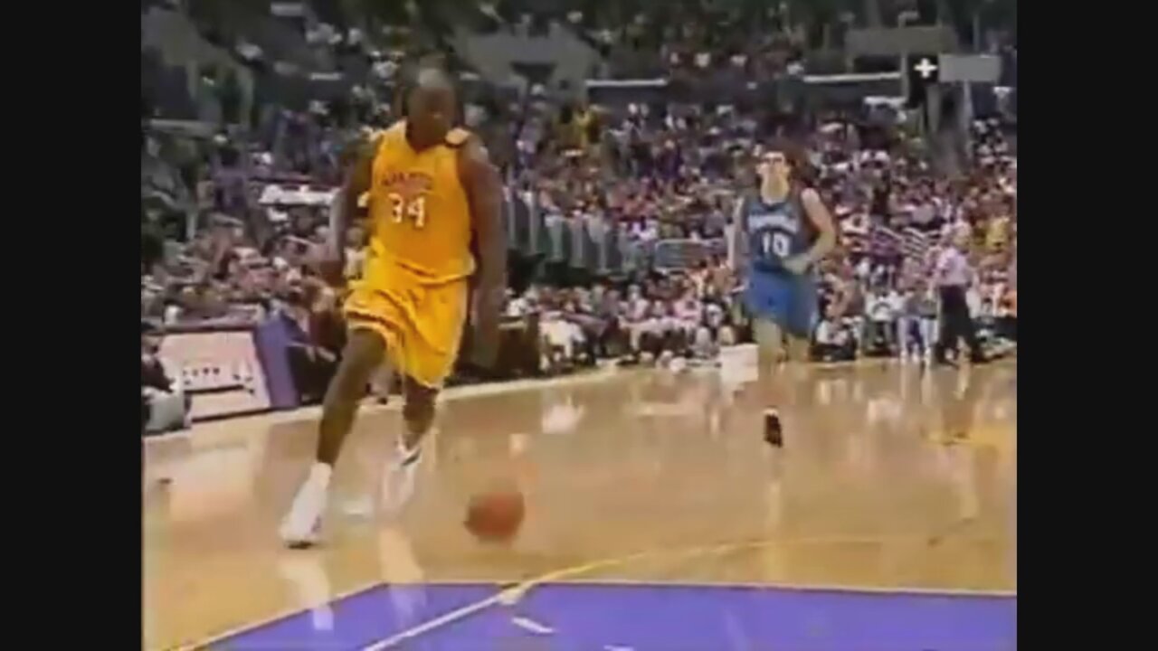 Shaquille O'Neal 33 Points 8 Ast Vs. Timberwolves, 1999-2000.