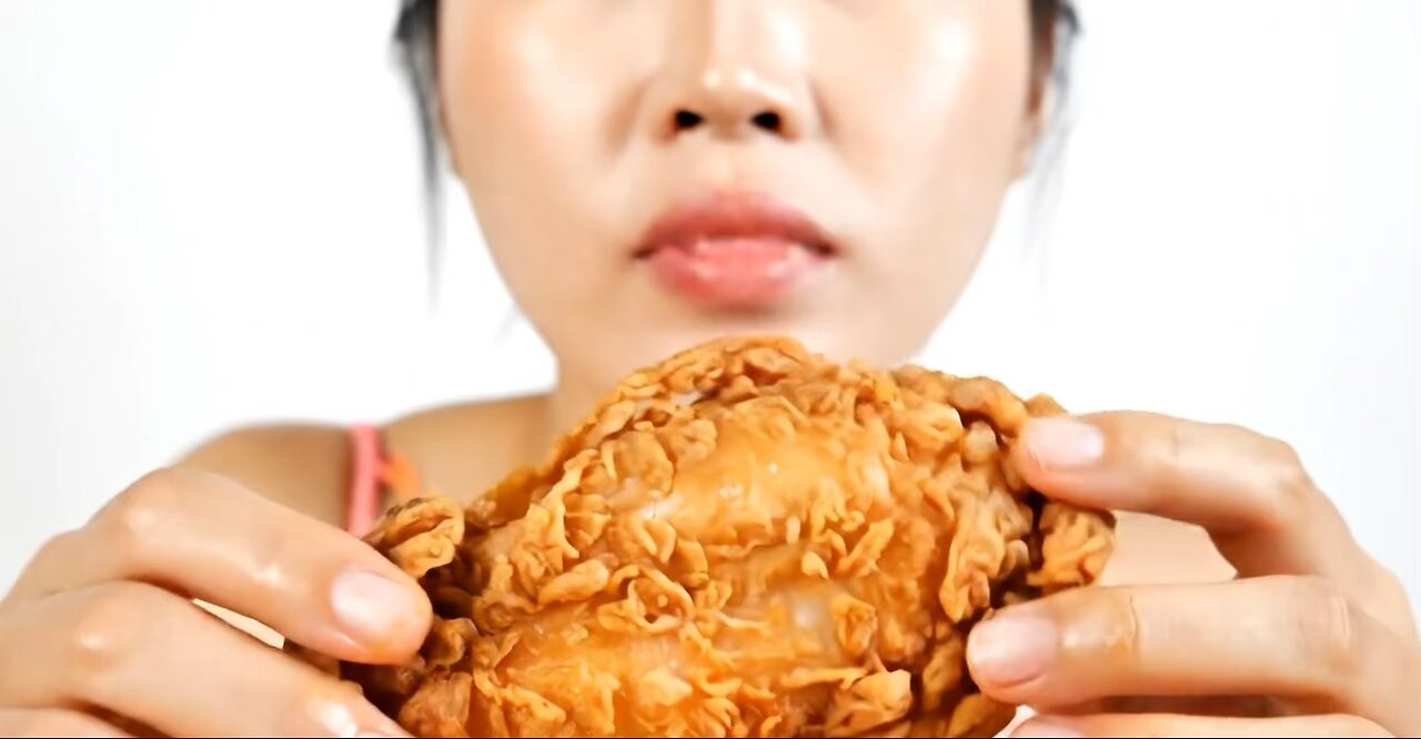 Fried chicken eating ASMR