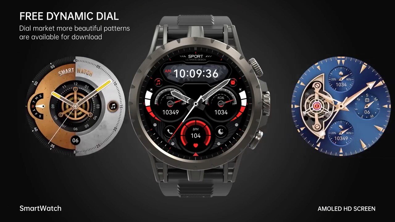 5G Full Netcom Smartwatch Amoled Screen Display GPS WIFI HD Video Calls 5MP Camera