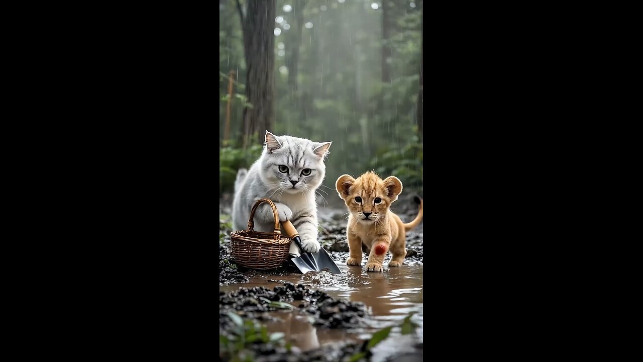 "A Cat’s Kindness: Helping a Lion Cub in Need"