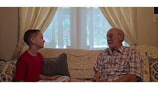 10-year-old John Harris interviews 80-year-old Wayne Garren.
