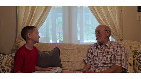 10-year-old John Harris interviews 80-year-old Wayne Garren.