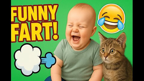 Baby and Kitten React to Hilarious Fart! 😂💨 | Cutest Surprise Ever #shorts